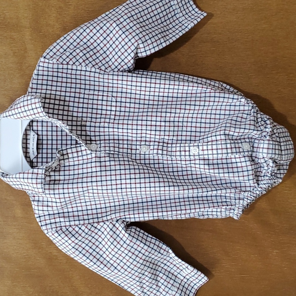 Janie and Jack plaid one piece onesie